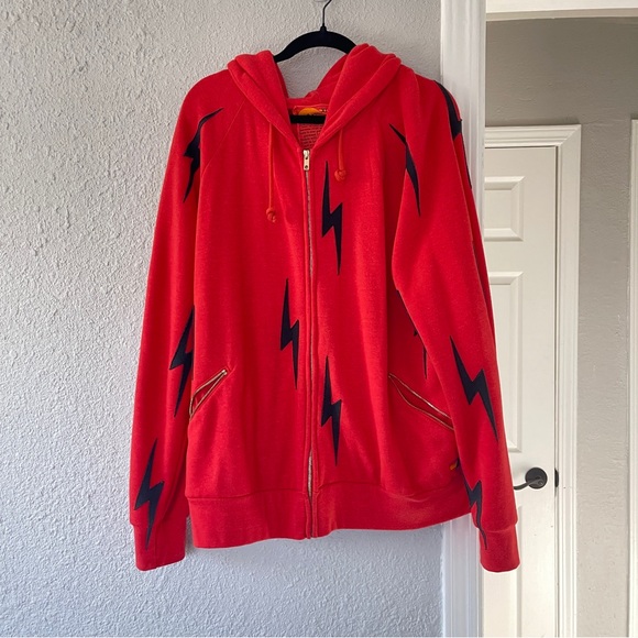 aviator nation red black full stitch bolt full zip XL - Picture 2 of 9